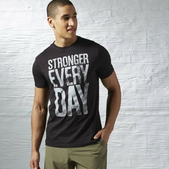 Pánske tričko Reebok STRONGER TEE black